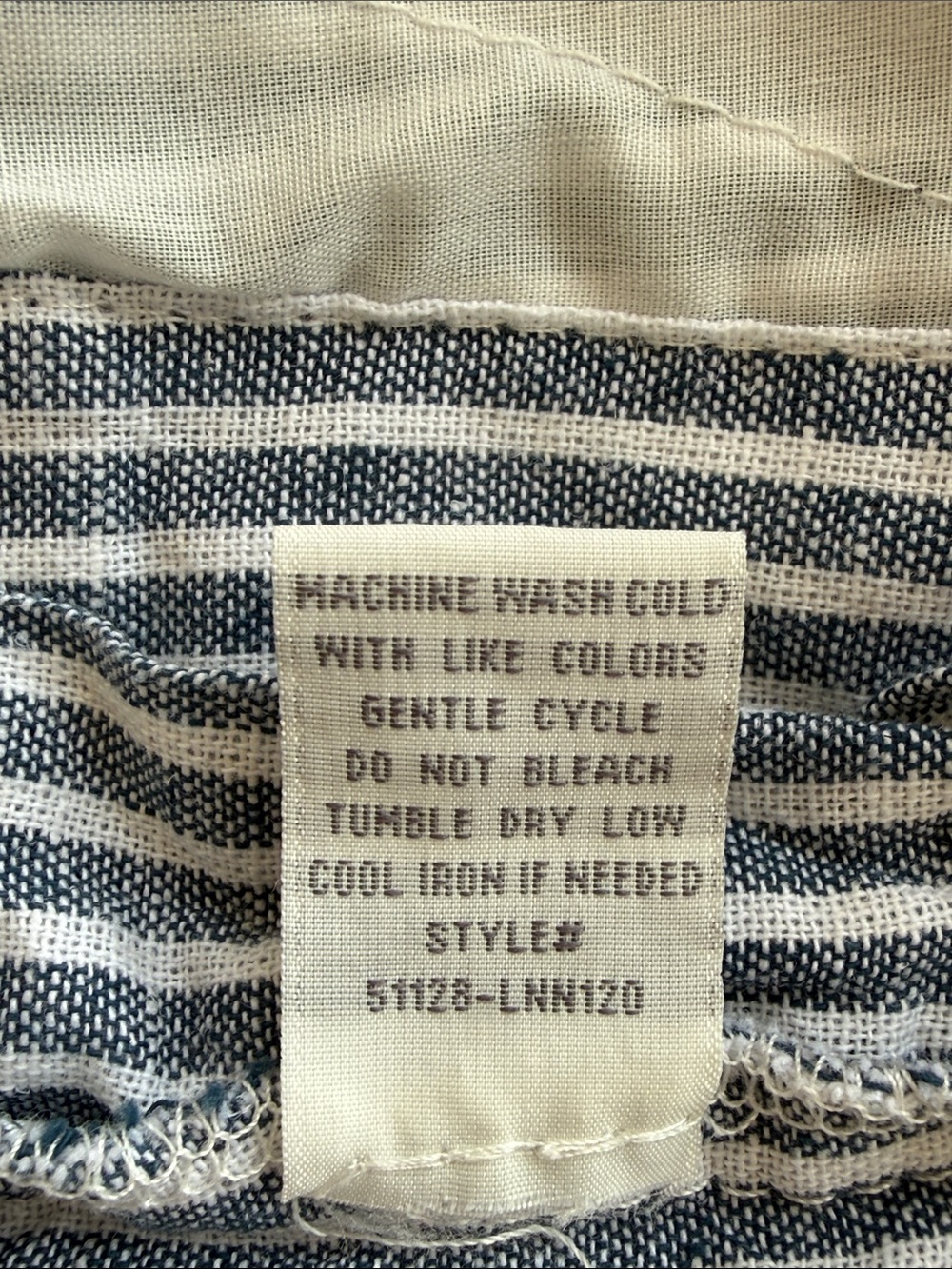 Cali 1850 Los Angeles Blue & White Striped Linen Blend Overall Shorts Romper Med - Picture 10 of 10
